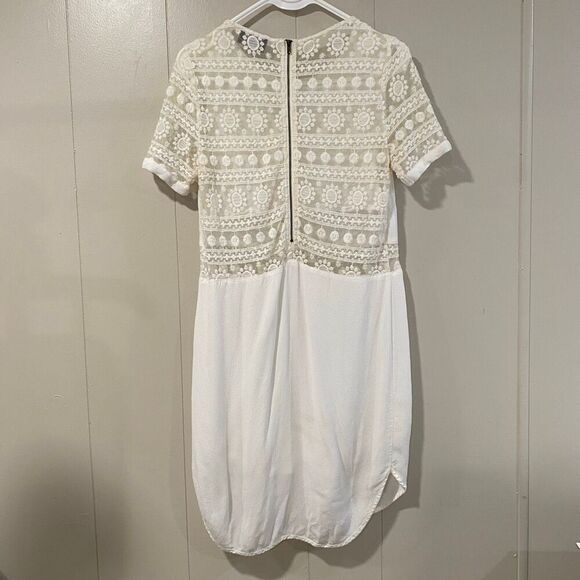 Astr Dresses & Skirts - ASTR The Label White Lace Detail Short Sleeve Dress Women’s Size (small) Elegant